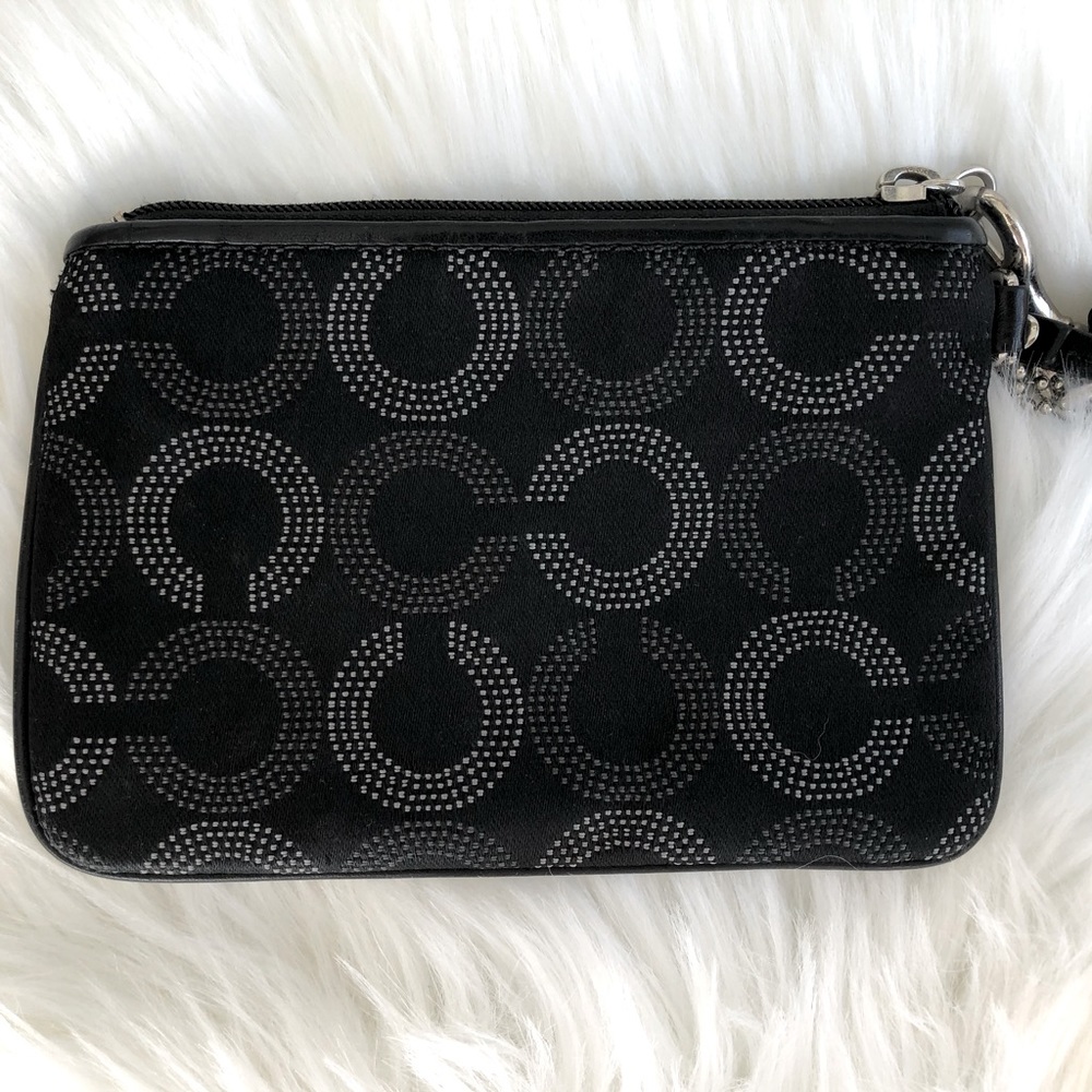 Authentic COACH black wristlet with Large C monogram design. - Picture 2 of 4